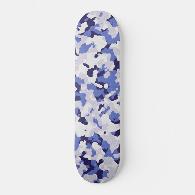 Blaues Tarnungsmuster Skateboard (Vorderseite)