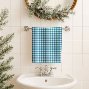 Blaues Tartan-Badetuch Robustes Geschenk für seine Badhandtuch Set