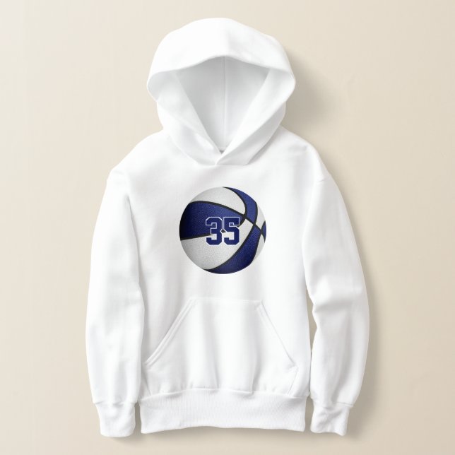 Blaues Team - Jersey Nummer Basketball Hoodie (Ablage )