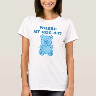 Blaues Teddybär-Umarmen-Shirt – Süßes Lustiges Ges T-Shirt