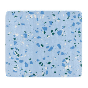 Blaues Terrazzo-Muster Schneidebrett