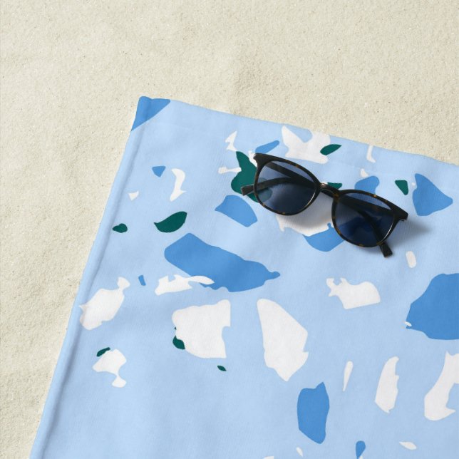 Blaues Terrazzo-Muster Strandtuch (Beispiel)