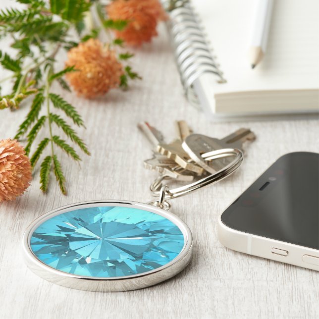 Blaues Thema 3 Schlüsselanhänger (Seite)