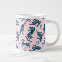 Blaues Tiger-asiatisches Muster
