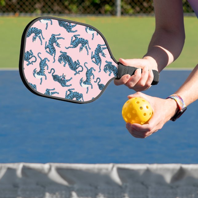 Blaues Tiger-asiatisches Muster Pickleball Schläger (InSitu)