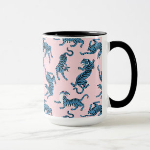 Blaues Tiger-asiatisches Muster Tasse