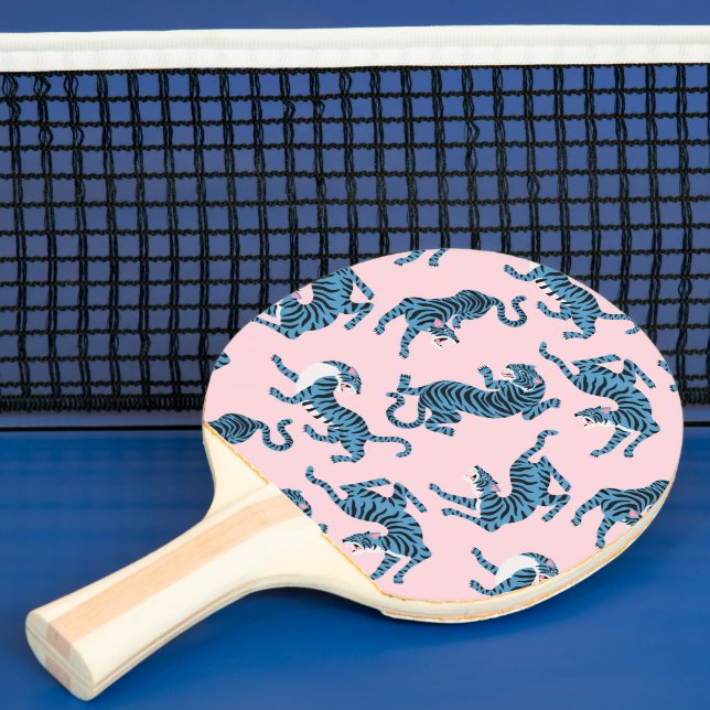 Blaues Tiger-asiatisches Muster Tischtennis Schläger (InSitu)