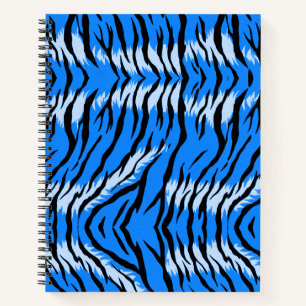 Blaues Tiger-Tierhaut-Musterdesign Notizbuch