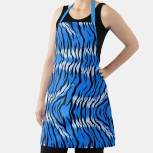 Blaues Tiger-Tierhaut-Musterdesign Schürze