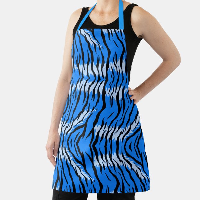 Blaues Tiger-Tierhaut-Musterdesign  Schürze (Von Creator hochgeladen)