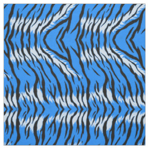 Blaues Tiger-Tierhaut-Musterdesign Stoff