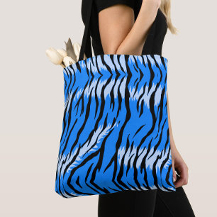 Blaues Tiger-Tierhaut-Musterdesign Tasche