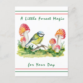 Blaues Tit und agrarisches Wasser Feiertagspostkarte