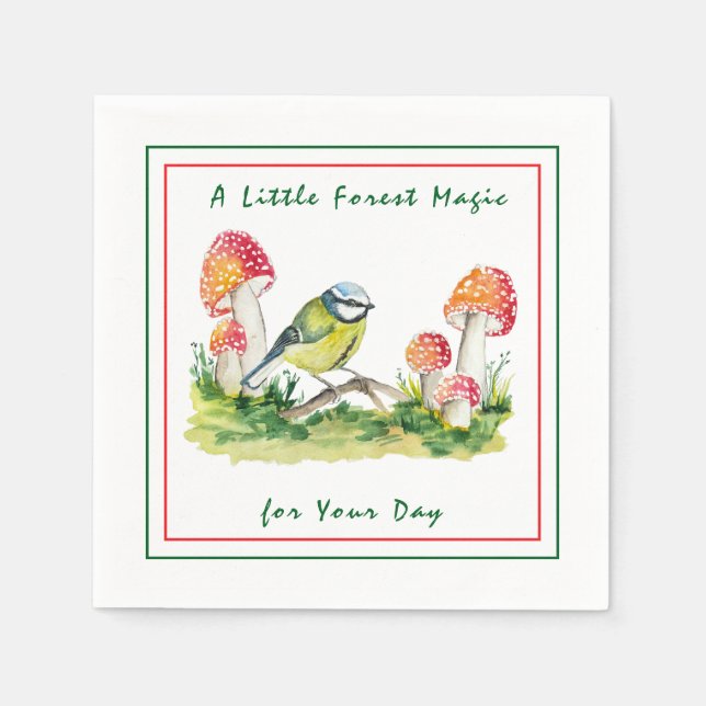 Blaues Tit und agrarisches Wasser Serviette (Vorderseite)