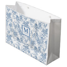 Blaues Toile-Französisch-Monogramm Name
