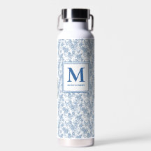 Blaues Toile-Französisches Monogramm Name