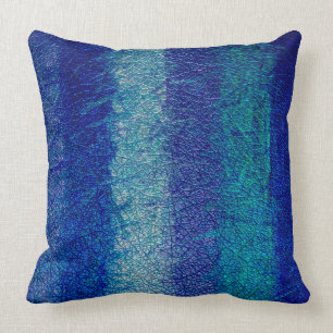 Blaues Ton-Leder Kissen