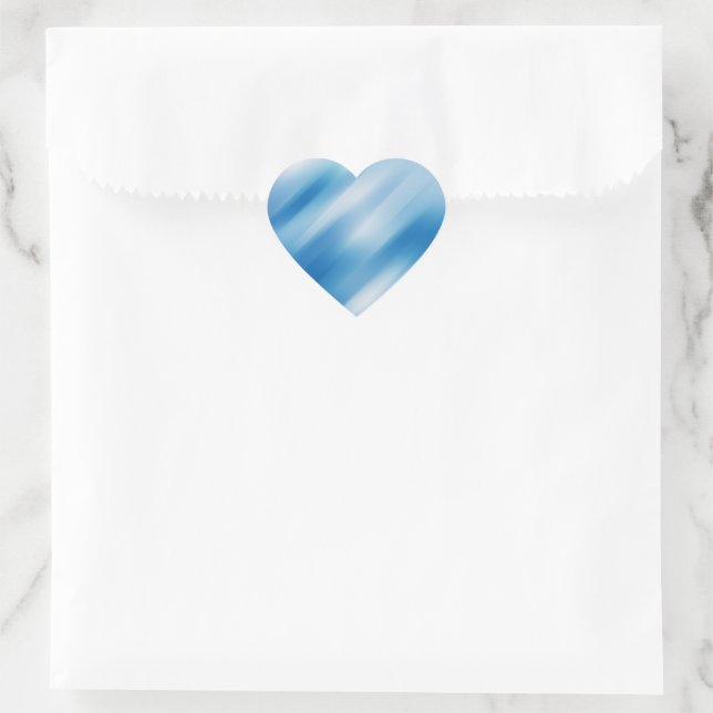 Blaues Topaz Herz-Aufkleber (Tasche)