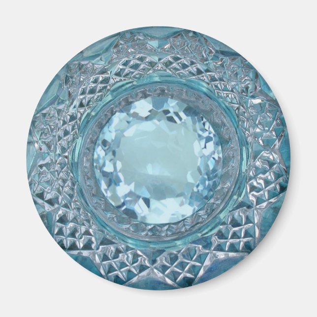 Blaues Topaz und geschnittenes Glas Magnet (Vorne)