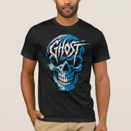 Blaues Totenkopf-Horror-T-Shirt T-Shirt