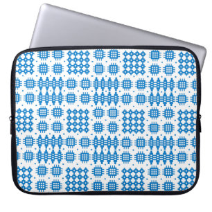 Blaues traditionelles walisisches Tapestry-Muster Laptopschutzhülle