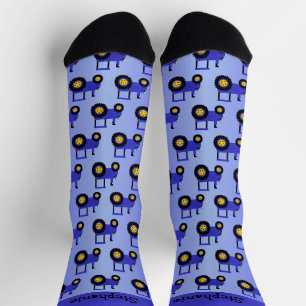 Blaues Traktor-Design personalisiert Socken