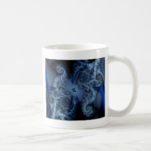 Blaues Traumschmetterling-Fraktal Kaffeetasse