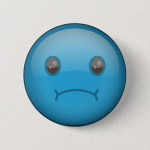 Blaues trauriges button
