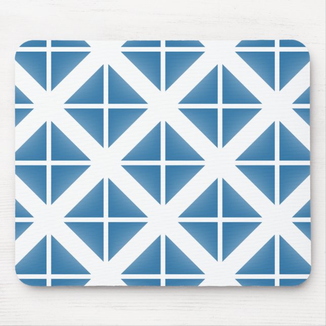 Blaues Trenddreieck-Muster Mousepad (Vorne)