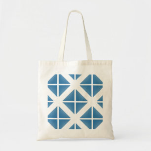 Blaues Trenddreieck-Muster Tragetasche