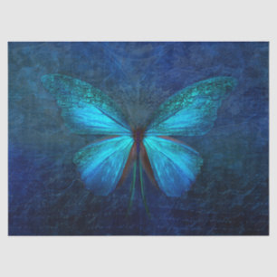 Blaues Türkis-Schmetterling-Dekoupage Seidenpapier