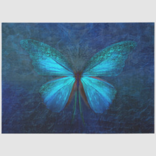 Blaues Türkis-Schmetterling-Dekoupage Seidenpapier