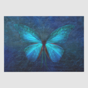 Blaues Türkis-Schmetterling-Dekoupage Seidenpapier
