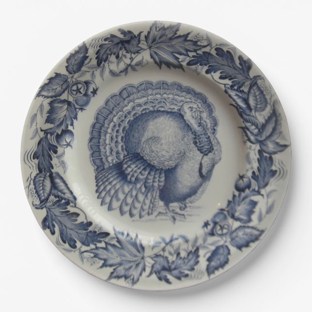 Blaues türkisches Papierschild Pappteller (Vorderseite)