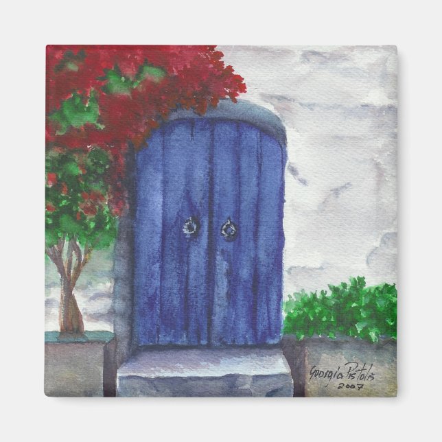 Blaues Türmagnet Magnet (Vorne)