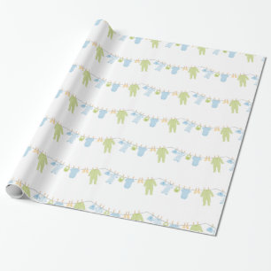 Blaues u. grünes kleines Kleidungs-Packpapier Geschenkpapier