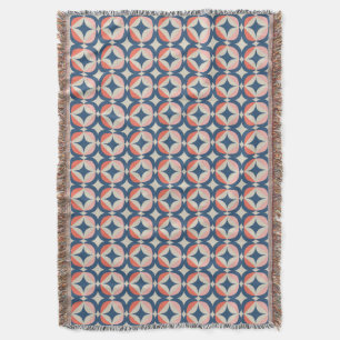 Blaues u. korallenrotes geometrisches Muster Decke
