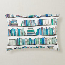 Blaues u. lila Bücherreversible-Kissen