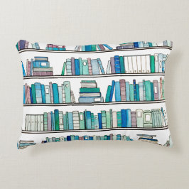 Blaues u. lila Bücherreversible-Kissen Dekokissen