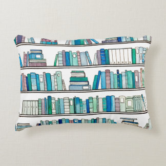 Blaues u. lila Bücherreversible-Kissen Dekokissen