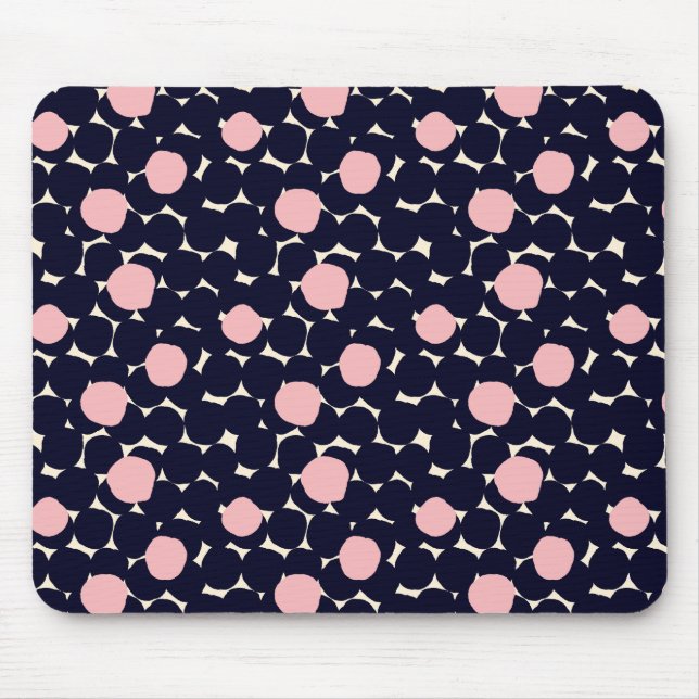 Blaues u. rosa großes Punkt-Muster Mousepad (Vorne)