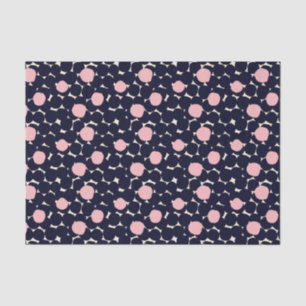 Blaues u. rosa großes Punkt-Muster Seidenpapier