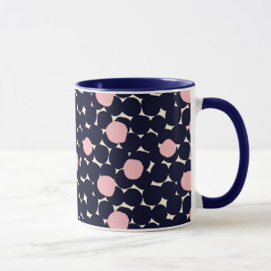 Blaues u. rosa großes Punkt-Muster Tasse