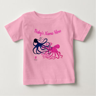 Blaues u. rosa Octopodes - Baby T-shirt