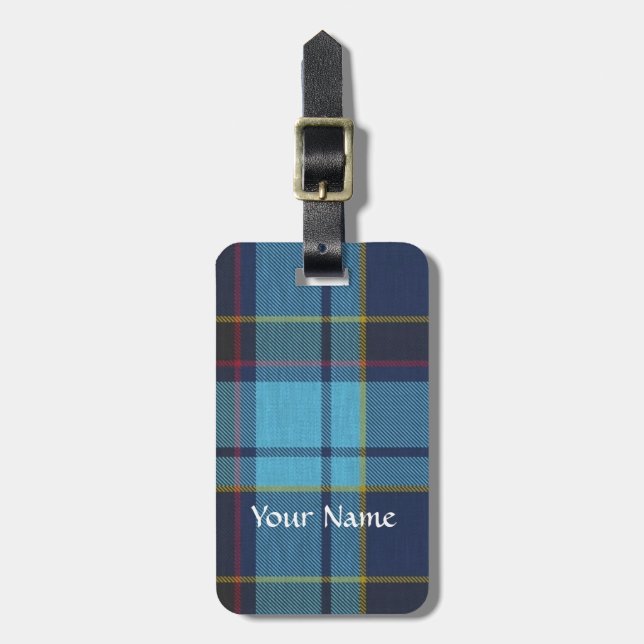 Blaues U.S.A.F Tartan Muster Gepäckanhänger (Vorderseite vertikal)