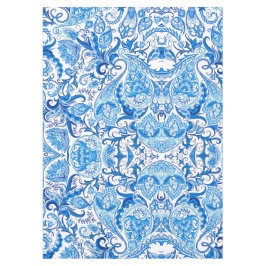 Blaues u. weißes Paisley-Muster Tischdecke