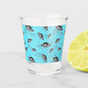 blaues UFO Schnapsglas