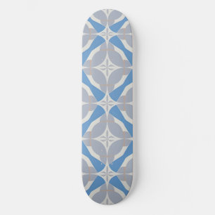 Blaues und Abstraktes geometrisches Muster Skateboard