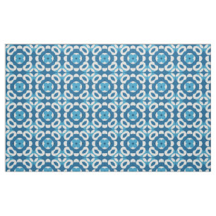 Blaues und Abstraktes geometrisches Muster Stoff