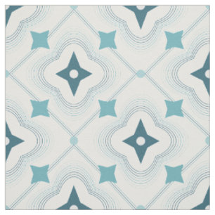 Blaues und Aquamarines geometrisches Wiederholmust Stoff